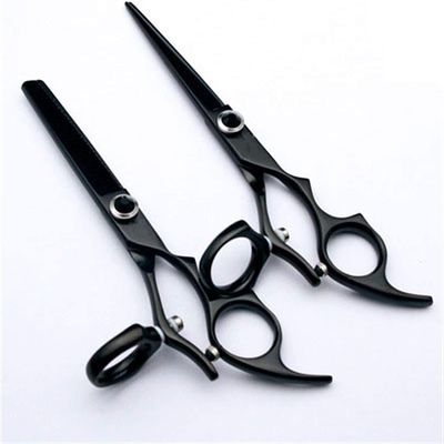 Hairdressing Scissors Left Handed Series Barber Scissors Professional Stylist Shears Sharp and Precise Cut for Left-Handed Hairdresser 5.5 Inch Black