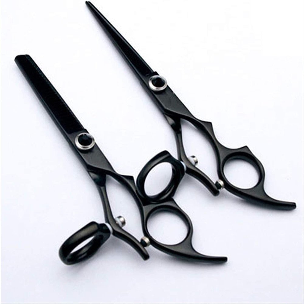 Hairdressing Scissors Left Handed Series Barber Scissors Professional Stylist Shears Sharp and Precise Cut for Left-Handed Hairdresser 5.5 Inch Black