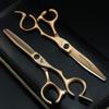 2pcs Hairdressing Scissors Set,6 Inch Hair Scissors Set Professional Barber Scissors Set Hair Thinning Scissors Kit,Metallic,Flat Cut 6 Inch view 2