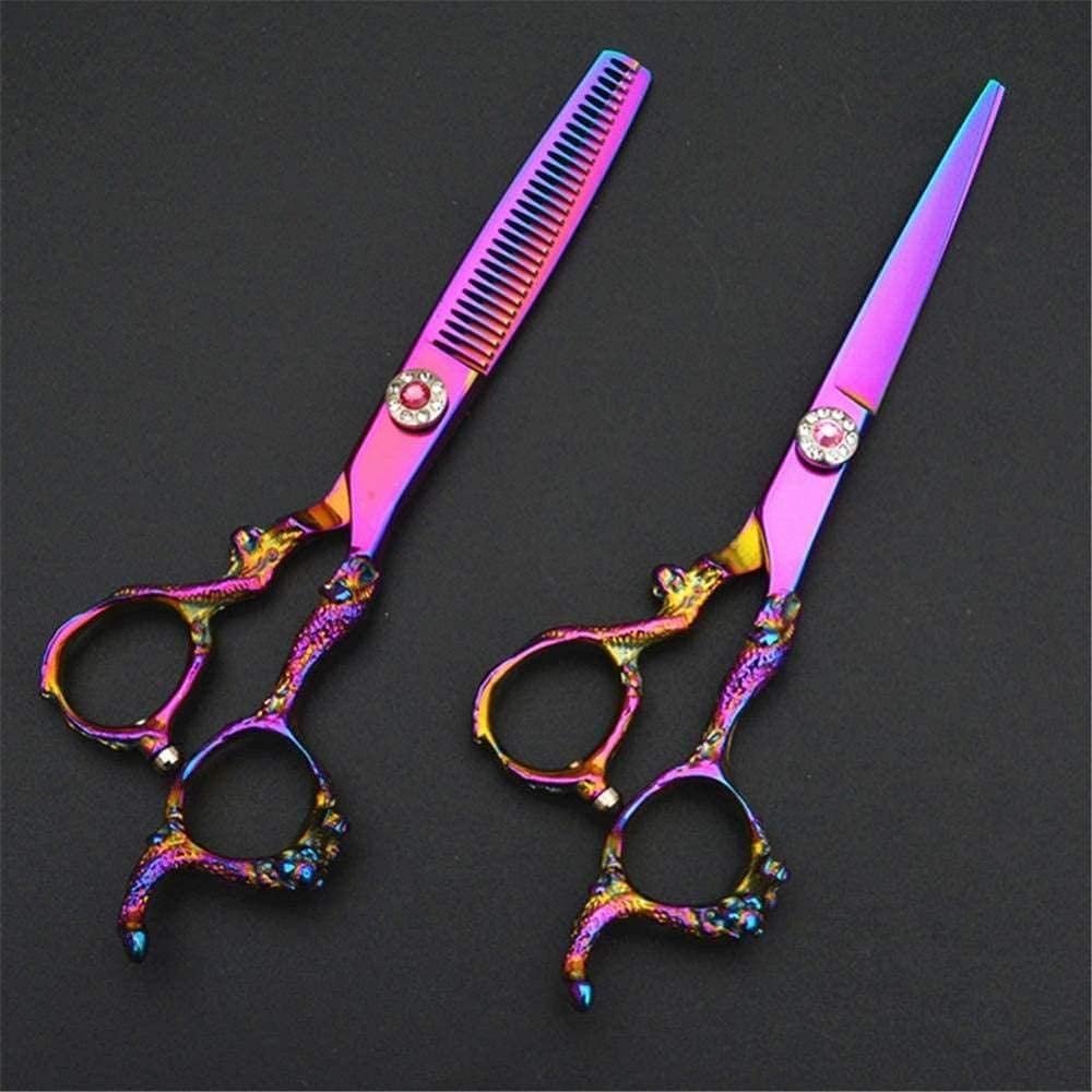 Barber scissors Hair Scissors Set Premium Sharp Hairdressing Scissors Hair Cutting Scissors Light Single-Sided Thinner Unisex Hairdressing Scissors Set Hair Scissors