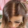 oulaer Light Brown Blonde Human Hair Wig Natural Wave Wig 13x6 HD Invisible Lace Front Human Hair Wig Glueless Pre Plucked For Women Bleached Knots 150% Density 10Inch view 2