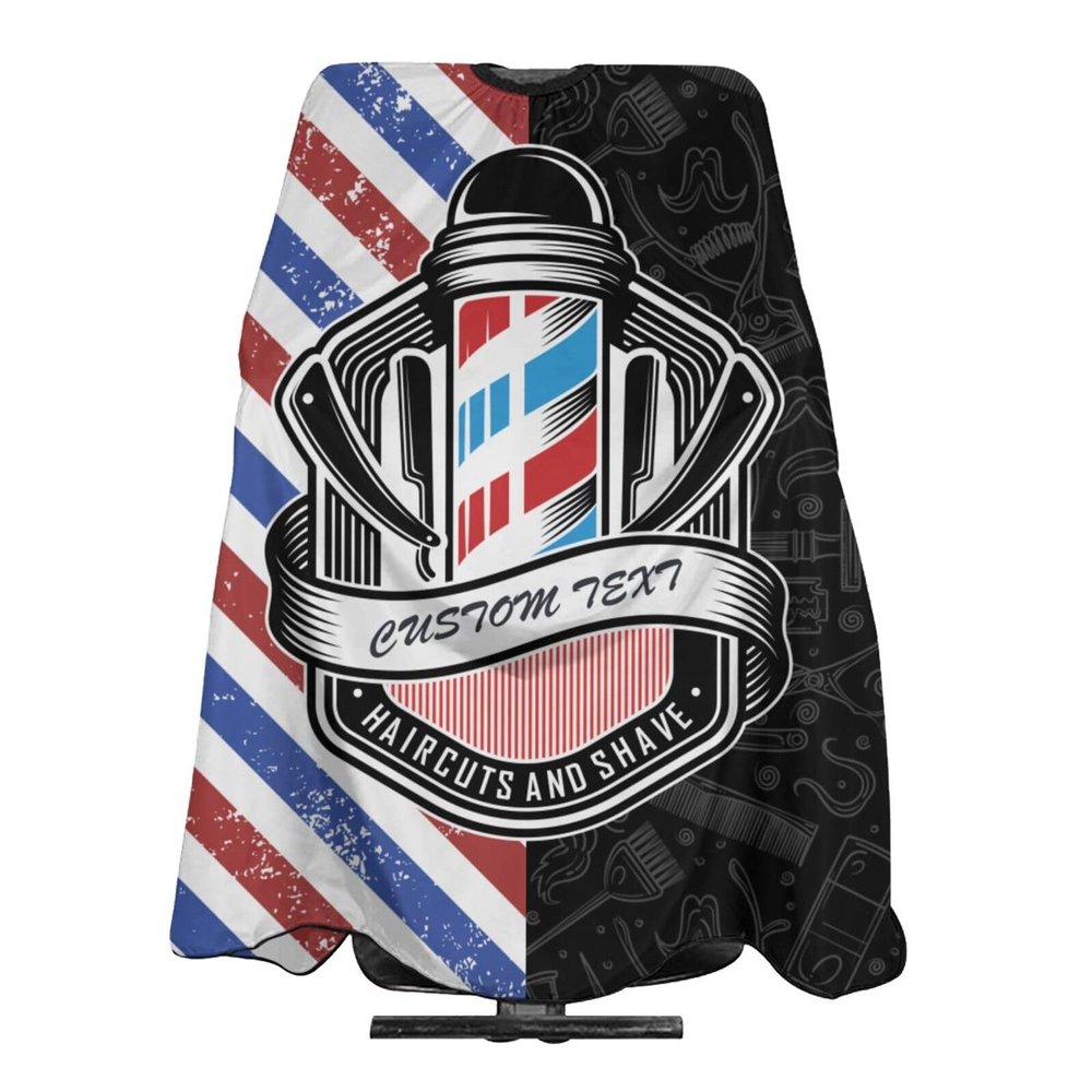 Custom Barber Cape Hairdresser Cape, Add Your Photo Text Logo Personalized Salon Cape for Men, Customized Hair Cutting Cape for Home Salon Barbershop