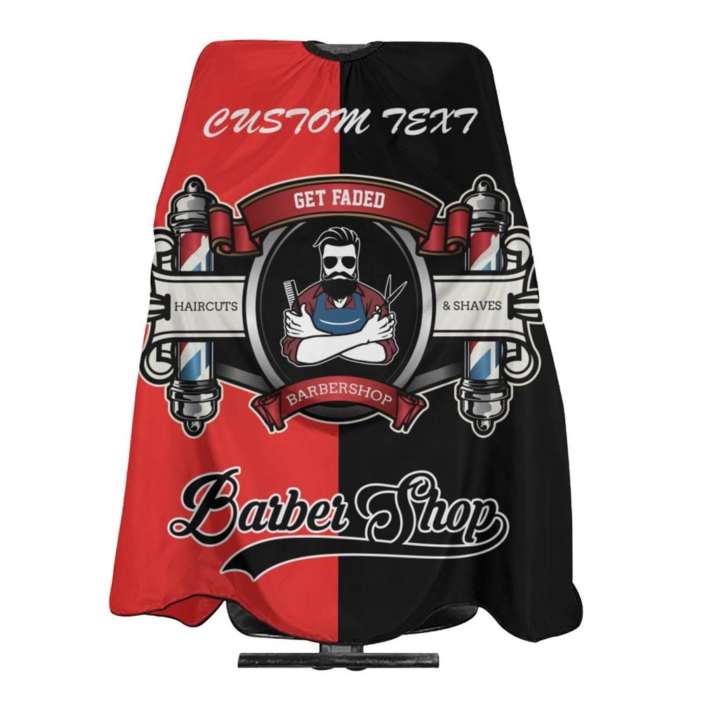 Custom Barber Cape Hairdresser Cape, Add Your Photo Text Logo Personalized Barber Salon Cape for Men, Customized Hair Cutting Cape for Home Salon Barbershop