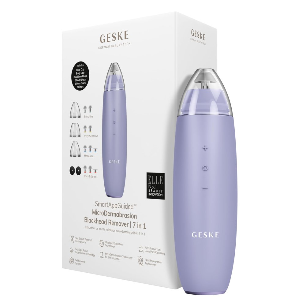 GESKE SmartAppGuided MicroDermabrasion Blackhead Remover | 7 in 1 | Blackhead Remover | Electric Pore Cleaner | Innovative Vacuum Cup | Beauty Tool | Skin Cleansing Device | Skincare Device