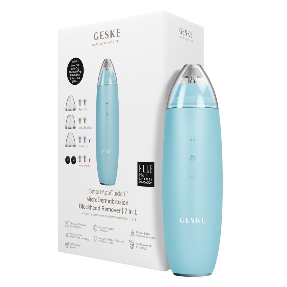GESKE SmartAppGuided MicroDermabrasion Blackhead Remover | 7 in 1 | Blackhead Remover | Electric Pore Cleaner | Innovative Vacuum Cup | Beauty Tool | Skin Cleansing Device | Skincare Device