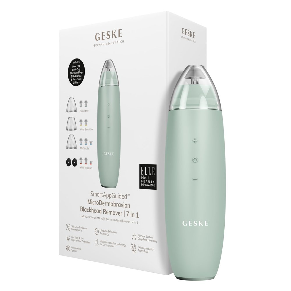 GESKE SmartAppGuided MicroDermabrasion Blackhead Remover | 7 in 1 | Blackhead Remover | Electric Pore Cleaner | Innovative Vacuum Cup | Beauty Tool | Skin Cleansing Device | Skincare Device