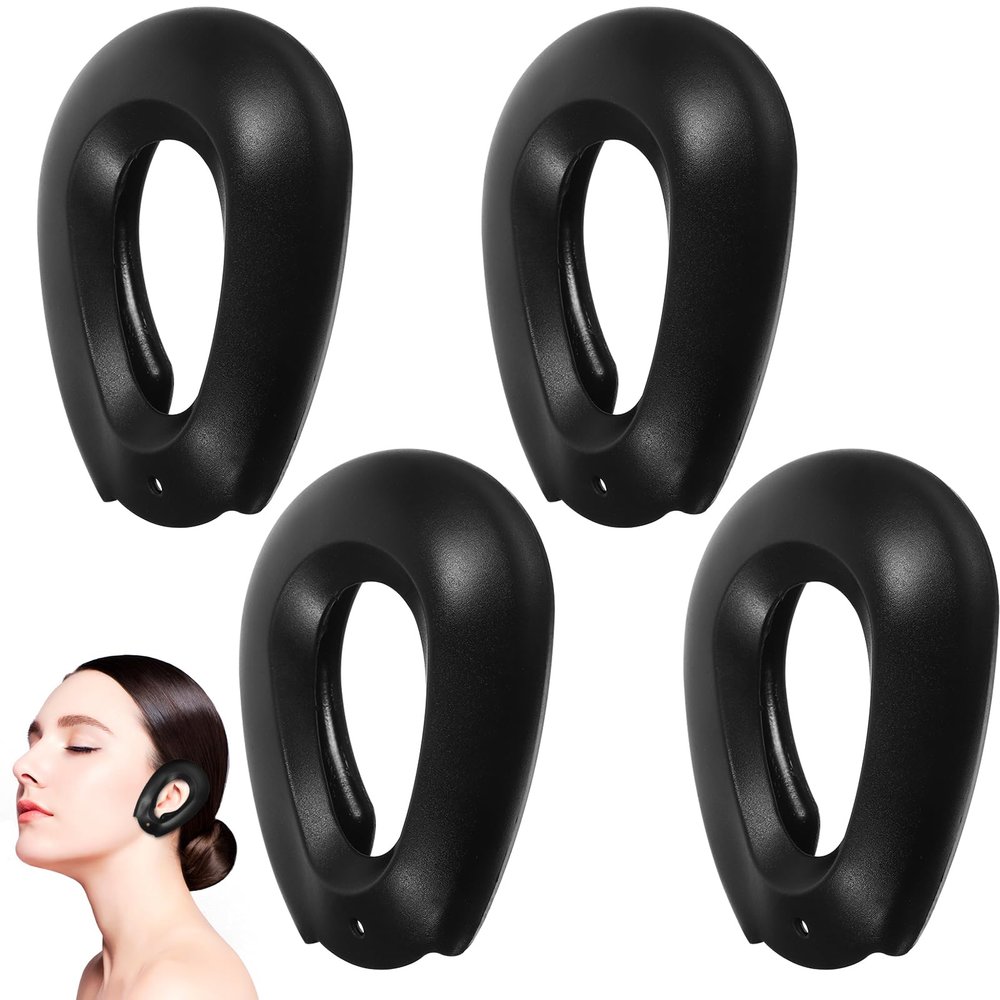 FOMIYES Silicone Ear Covers Waterproof Ear Protectors for Hair Dyeing Washing Showering Reusable Hair Styling Tool Black 3.12X1.95 Inches