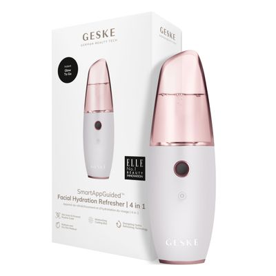 GESKE SmartAppGuided Facial Hydration Refresher | 4 in 1 | Water Atomizer | Moisturizing Spray Machine | Face Mister | Humidifier for Natural Glow | Reduce Redness & Dry Skin