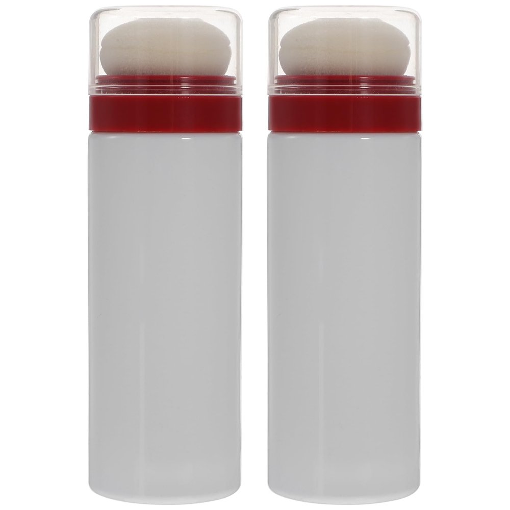2Pcs Travel Body Powder Jars, Baby Talcum Powder Bottles with Puff, Empty Refillable Baby Loose Powder Containers for Home Outdoor Trips