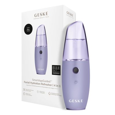 GESKE SmartAppGuided Facial Hydration Refresher | 4 in 1 | Water Atomizer | Moisturizing Spray Machine | Face Mister | Humidifier for Natural Glow | Reduce Redness & Dry Skin