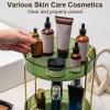 360 Rotating Makeup Organizer, Makeup Storage Shelf, Bathroom Makeup Carousel Spinning Holder Rack, High-Capacity Multi-layered Stable Base Good Load-bearing Raised Desktop Makeup Storage Holder Gr view 3
