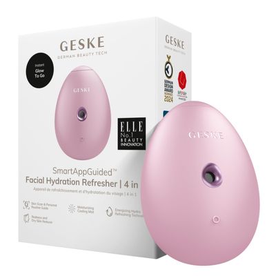 GESKE SmartAppGuided Facial Hydration Refresher | 4 in 1 | Water Atomizer | Moisturizing Spray Machine | Face Mister | Humidifier for Natural Glow | Reduce Redness & Dry Skin