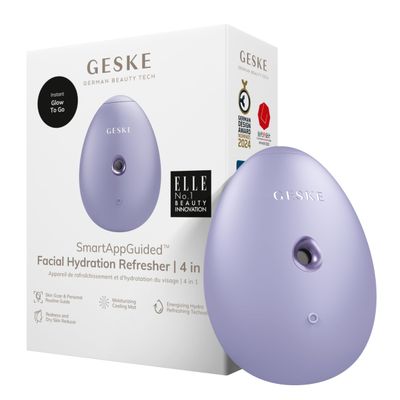 GESKE SmartAppGuided Facial Hydration Refresher | 4 in 1 | Water Atomizer | Moisturizing Spray Machine | Face Mister | Humidifier for Natural Glow | Reduce Redness & Dry Skin