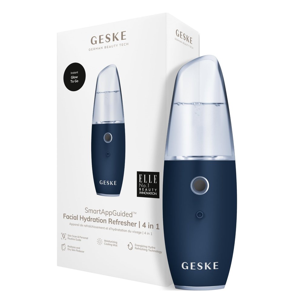 GESKE SmartAppGuided Facial Hydration Refresher | 4 in 1 | Water Atomizer | Moisturizing Spray Machine | Face Mister | Humidifier for Natural Glow | Reduce Redness & Dry Skin