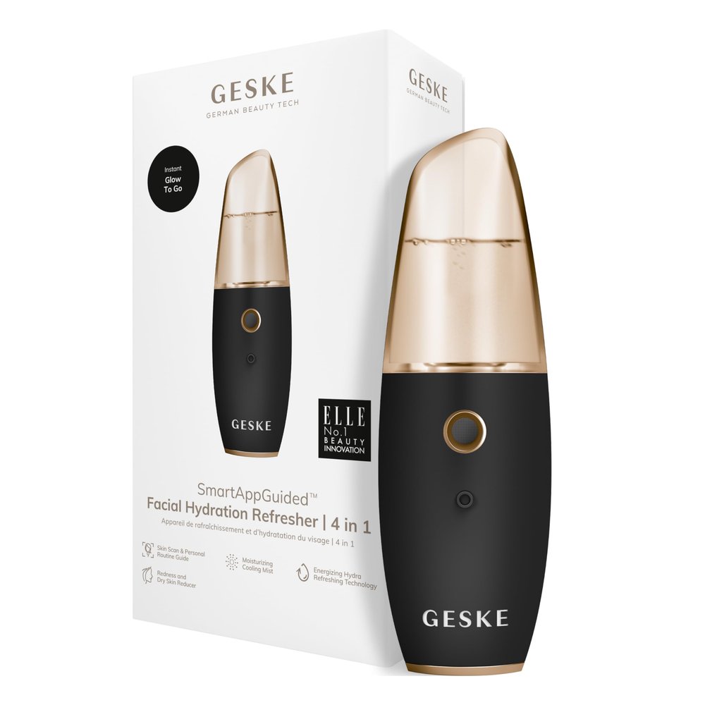 GESKE SmartAppGuided Facial Hydration Refresher | 4 in 1 | Water Atomizer | Moisturizing Spray Machine | Face Mister | Humidifier for Natural Glow | Reduce Redness & Dry Skin