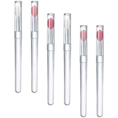FOMIYES 6pcs Silicone Lip Brush Applicator Multi-purpose Makeup Wands for Precise Lip Application Soft and Skin-friendly Dust Covers for Daily Use and Replacement