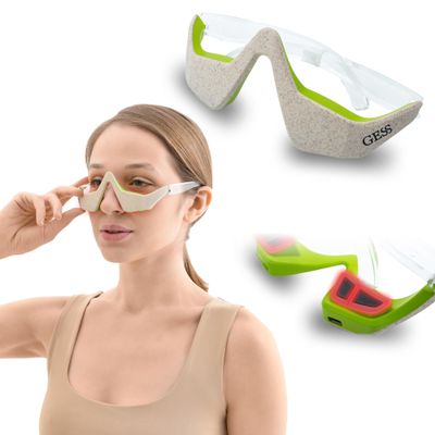GESS Kuper Microcurrent Glasses Face Lifting Device 3 Intensity Modes Rechargeable Anti-Ageing Machine Contour Skin Tightening Microcurrent Face Lifter Face Tightening and Lifting Anti-Wrinkle