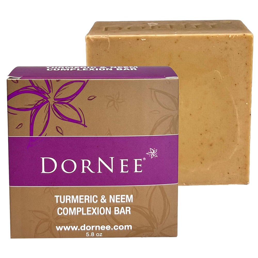DorNee Turmeric Neem Complexion Bar Soap Large 5.8oz, Face Cleanser, Natural, Great for Sensitive Skin