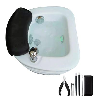 AMEERR Foot Tub for Soaking Feet Foot Bath Pedicure Supplies Colorful Lamp Footbath Semi-Circular Foot Bath Special for Hotel Foot Bath Club Footbath Barrel (Color : Bath+Pedicure)