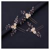 3Pieces Flower Bride Wedding Hair Pins U-shaped Rhinestone Hair Accessories for Brides Women Girls (small, Gold) view 1
