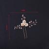 3Pieces Flower Bride Wedding Hair Pins U-shaped Rhinestone Hair Accessories for Brides Women Girls (small, Gold) view 3