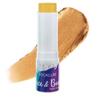 FOCALLURE Eye Black Stick for Sports,Waterproof Face Body Paint Sticks,Face Painting Kit for Baseball Softball Football Lacrosse,Eye Black for Halloween Cosplay SFX Costume Party,Golden Moonlight