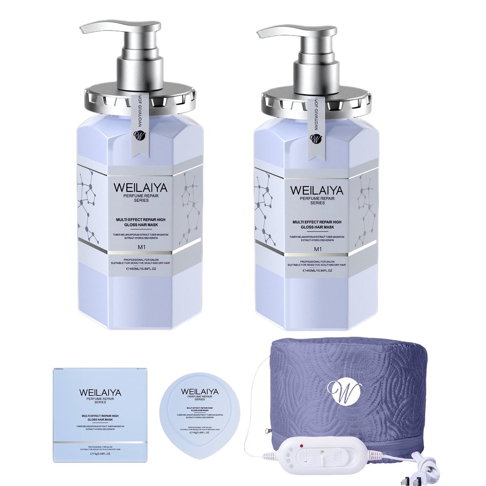 Weilaiya combo 2x High Gloss Hair Mask (FREE heating Cap)