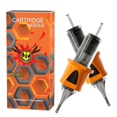 BIGWASP Energy 14RS - 20Pcs 1214RS Tattoo Cartridge Needles with Finger Ledge, #12 Standard 14 Round Shader for Rotary Tattoo Machines