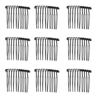 10Pcs 10 Teeth Hair Clip Combs Metal Wire Hair Combs Wire Twist Bridal Wedding Combs Decorative Headpiece French Twist Updo Bun Accessories