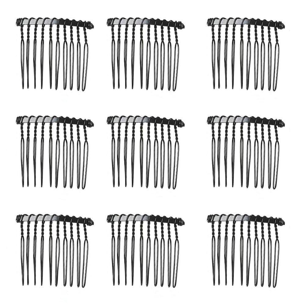 10Pcs 10 Teeth Hair Clip Combs Metal Wire Hair Combs Wire Twist Bridal Wedding Combs Decorative Headpiece French Twist Updo Bun Accessories