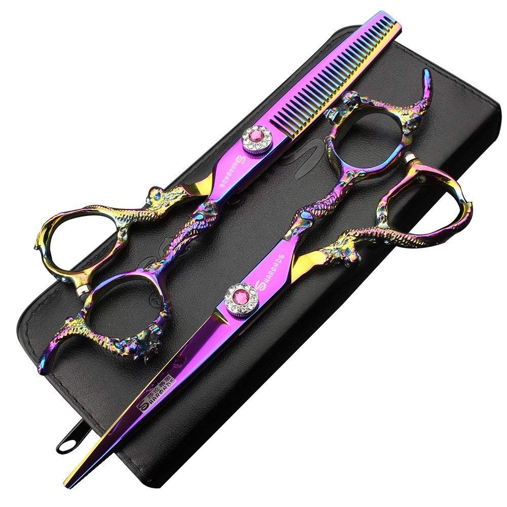 6 inch professional hairdressing set, stainless steel thinning hair clippers, suitable for hairdressers and salons.