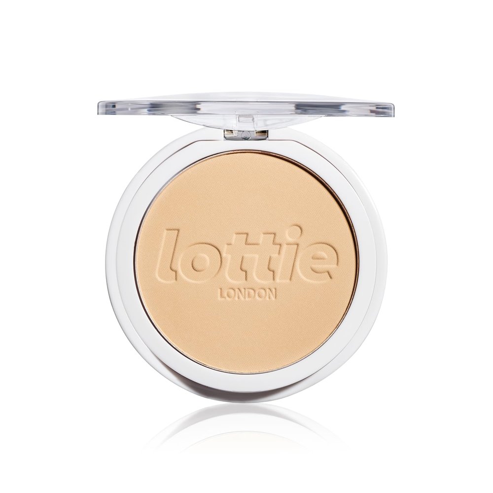 Lottie London Ready Set! Go Pressed in Warm Translucent, Setting Powder infused with Hyaluronic Acid, Long-wear & Soft-Focus Matte Finish