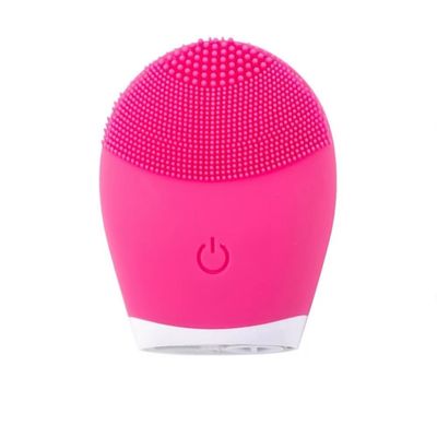 Electric Facial Cleansing Brush Silicone Ultrasonic Vibration Face Cleanser Deep Pores Blackhead Cleaning Washing Skin Massager (Color : Rose Red)