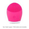 Electric Facial Cleansing Brush Silicone Ultrasonic Vibration Face Cleanser Deep Pores Blackhead Cleaning Washing Skin Massager (Color : Rose Red) view 2