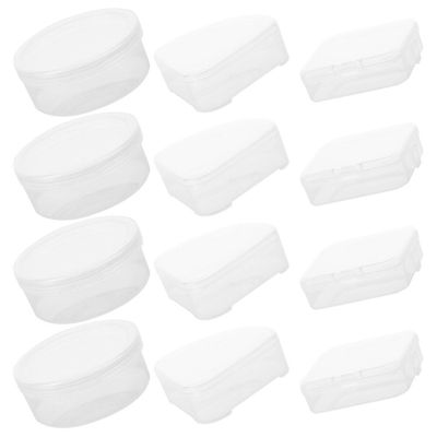 Beaupretty 12pcs Cosmetic Sponge Holder Makeup Puff Storage Boxes for Travel Triangular Round Rectangular Design Compact and Portable Powder Puff Cases