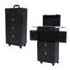 Beauty Salon Luggage,24 inch Hairdressing Trolley Stylist Beauty Salon Cosmetic Luggage Travel Organizer Tool Box with Hair Dryer Holder Rolling Lockable Makeup Train Case view 1