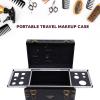 Beauty Salon Luggage,24 inch Hairdressing Trolley Stylist Beauty Salon Cosmetic Luggage Travel Organizer Tool Box with Hair Dryer Holder Rolling Lockable Makeup Train Case view 3