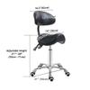 Antlu Saddle Stool Chair with Back Support, Ergonomic Esthetician Stool Chair for Salon Tattoo Spa Medical Dentist Clinic (with Backrest, Black) view 3