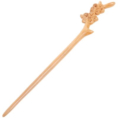 1pc Peach Wood Hairpin, Retro Buns Hair Stick, Vintage Hair Chopstick Bun Clip Chinese Hair Stick Chignon Hair Pins for Women Girls