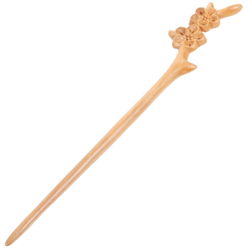 1pc Peach Wood Hairpin, Retro Buns Hair Stick, Vintage Hair Chopstick Bun Clip Chinese Hair Stick Chignon Hair Pins for Women Girls