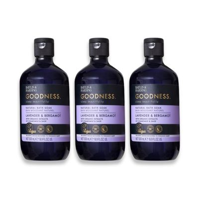 Baylis & Harding Goodness Bath Soak | Lavender & Bergamot | Relaxing Mood Boosters to Enhance Sleep for Men and for Women | Natural Essential Oils, Dermatologist Approved, Vegan | 3 Pack