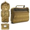 SMONT Toiletry Bag for Men Travel Toiletry Organizer Dopp Kit Travel Organizer Toiletries Tactical Bag Shaving Hygiene Bag Bathroom Hanging Men's Toiletry Bag for Short Trips Brown view 1