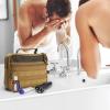SMONT Toiletry Bag for Men Travel Toiletry Organizer Dopp Kit Travel Organizer Toiletries Tactical Bag Shaving Hygiene Bag Bathroom Hanging Men's Toiletry Bag for Short Trips Brown view 2