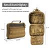 SMONT Toiletry Bag for Men Travel Toiletry Organizer Dopp Kit Travel Organizer Toiletries Tactical Bag Shaving Hygiene Bag Bathroom Hanging Men's Toiletry Bag for Short Trips Brown view 3