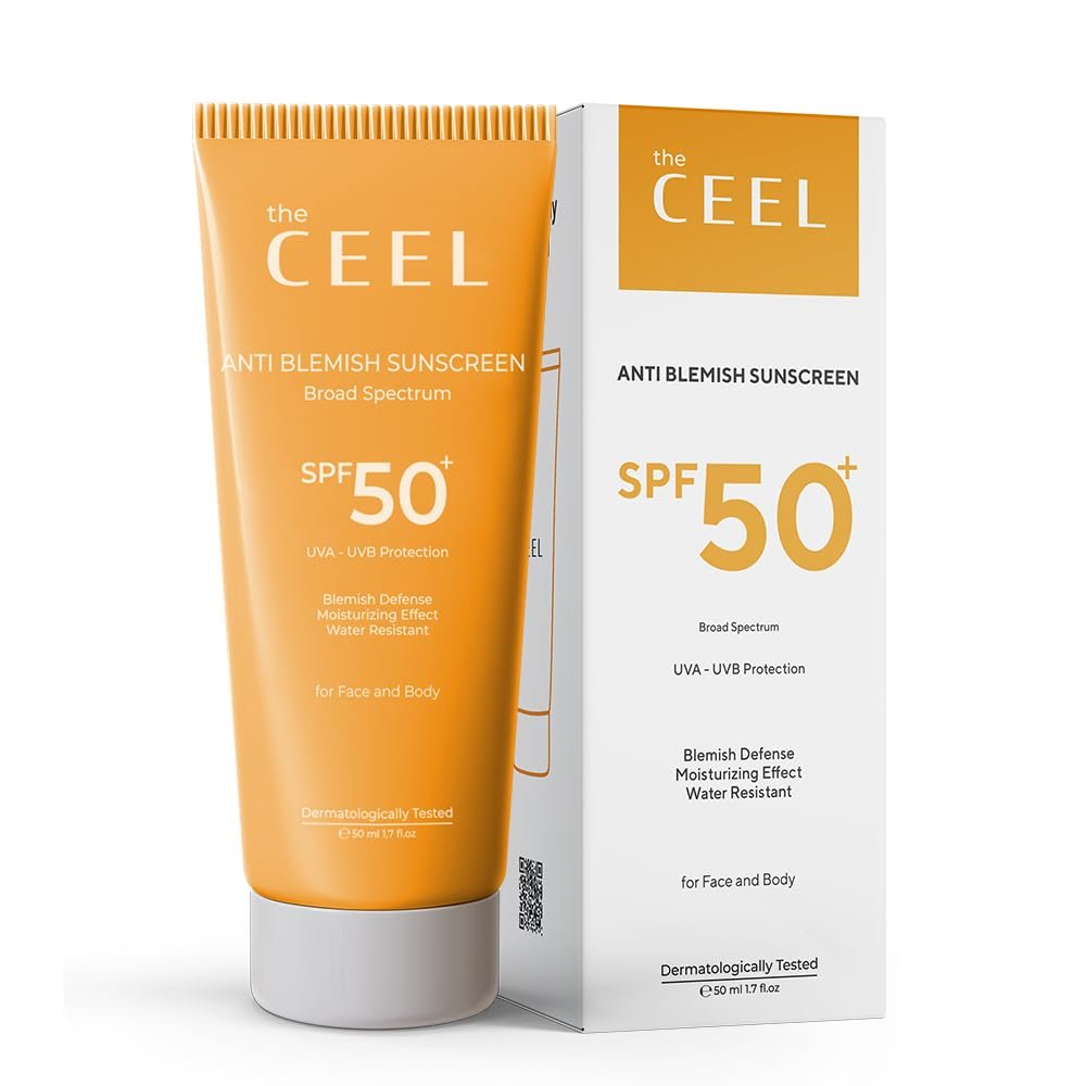 The Ceel Face Sunscreen | Sunscreen SPF 50 | Water-Resistant Formula | Broad Spectrum Sun Screen UVA/UVB Protection | Lightweight, Non-Greasy | Suitable for All Skin Types-50 ML