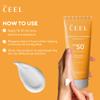 The Ceel Face Sunscreen | Sunscreen SPF 50 | Water-Resistant Formula | Broad Spectrum Sun Screen UVA/UVB Protection | Lightweight, Non-Greasy | Suitable for All Skin Types-50 ML view 4