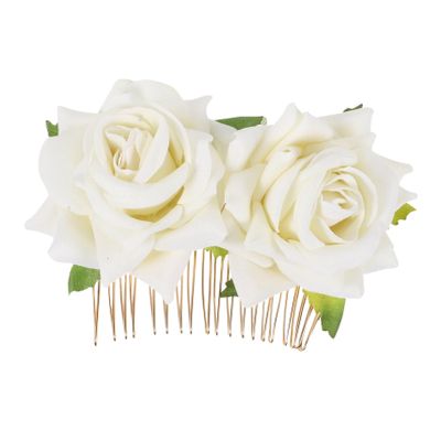 Beatifufu 1pc Flower Bride Hair Comb Elegant Wedding Hair Accessory for Women for Brides and Special Occasions Easy to Wear and Stylish