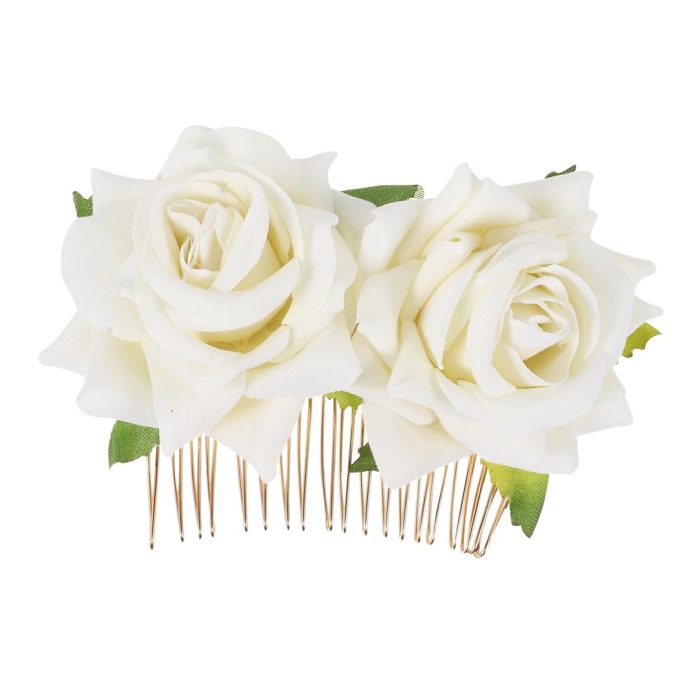Beatifufu 1pc Flower Bride Hair Comb Elegant Wedding Hair Accessory for Women for Brides and Special Occasions Easy to Wear and Stylish