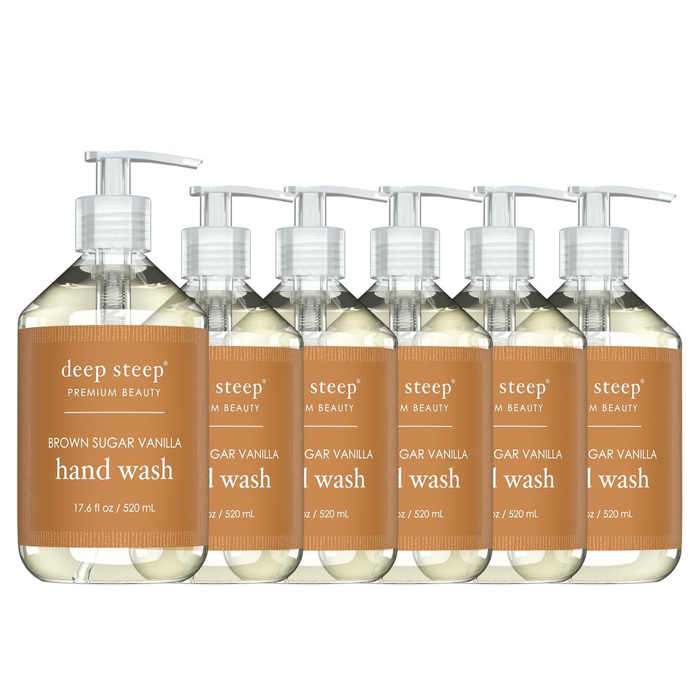 Deep Steep Liquid Hand Wash 17.6oz (Pack of 6) (Brown Sugar Vanilla)