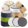 Greenzla Reusable Makeup Remover Pads, Washable Bamboo Cotton Rounds with Mesh Laundry Bag, Travel Pouch, Pad Holder - Reusable Cotton Rounds for All Skin Types - Perfect for Face Care, 30 Pack view 1